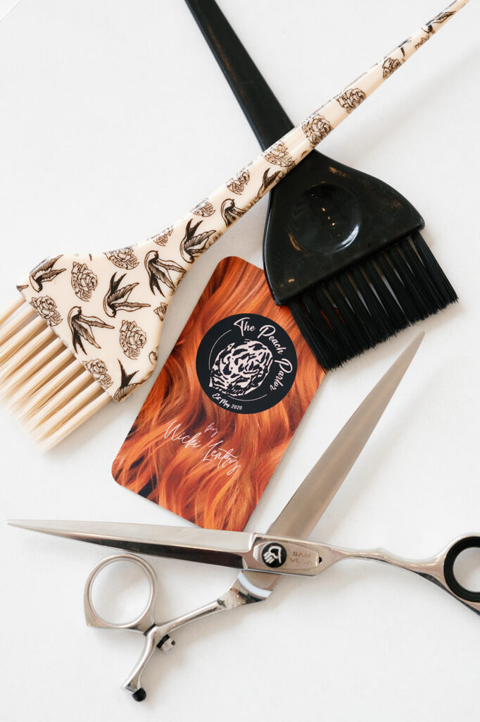 Atlanta based brand photographer Tags Photography captures product photos for local hairstylist The Peach Parlor